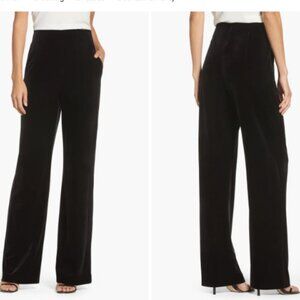 Eliza J wide leg full length high waist velvet velour pants size 14 NWT